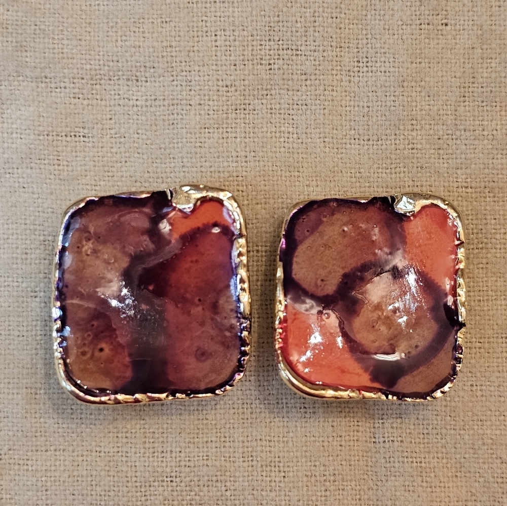 Vintage earrings (enamel or resin?)